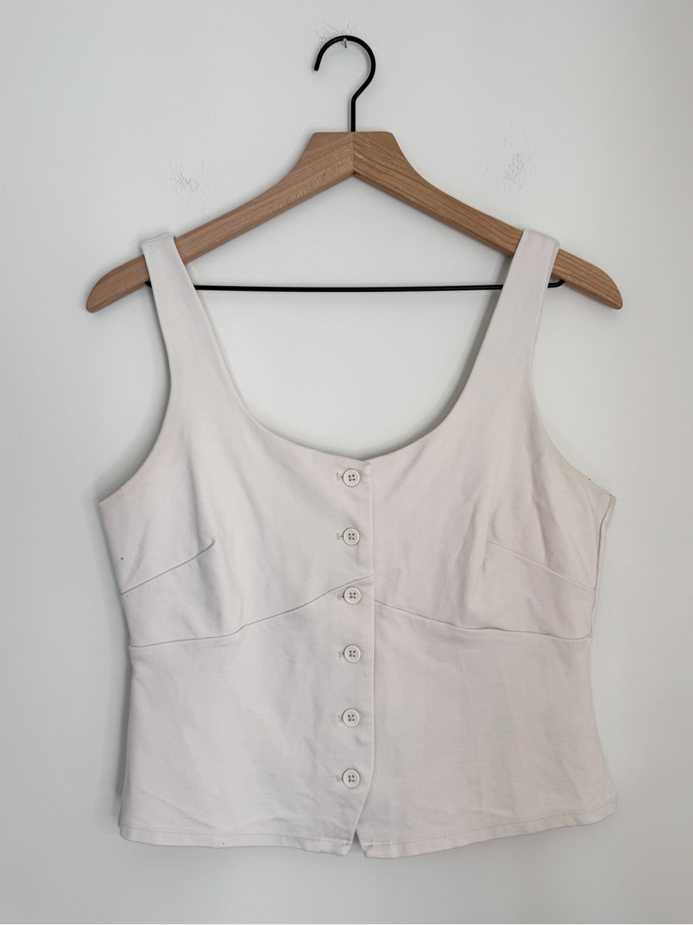 A New Day Button Down Tank Top White Cream Size Medium